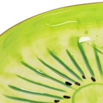 Itens Pratos redondos de cerâmica com estampa de kiwi, ideais para mesa de jantar ou cozinha, 16 cm, conjunto com 2 peças.