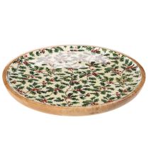 Itens Prato decorativo de Natal com motivo de azevinho, 25 cm