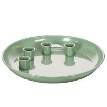Itens Prato para vela Coroa do Advento verde com quatro suportes para velas de 24 cm