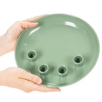 Itens Prato para vela Coroa do Advento verde com quatro suportes para velas de 24 cm