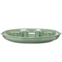 Itens Prato para vela Coroa do Advento verde com quatro suportes para velas de 24 cm