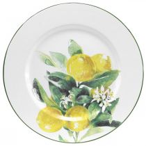 Itens Prato decorativo, mediterrâneo, prato de metal com ramo de limão Ø34cm