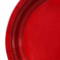 Prato decorativo em metal vermelho com efeito esmalte Ø38cm