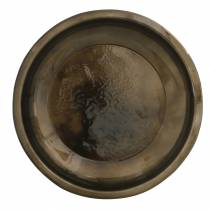 Prato decorativo em metal bronze com efeito vidrado Ø23,5cm