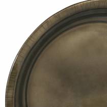 Placa decorativa em bronze metálico com efeito vidrado Ø30cm