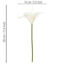 Itens Flores artificiais de lírio-tigre branco para vasos e arranjos, ramo de 29 cm com 6 unidades.