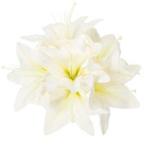 Itens Flores artificiais de lírio-tigre branco para vasos e arranjos, ramo de 29 cm com 6 unidades.