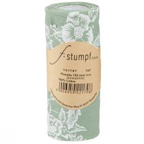 Itens Fita de mesa rolo verde fita flores algodão menta 15cm 3m