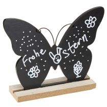 Itens Decoração de mesa em madeira borboleta preta natural 15cm 6 peças
