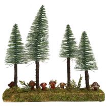 Decoração de mesa mini abetos base de floresta de abeto artificial 30cm