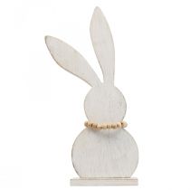 Decoração de mesa Coelhinho da Páscoa standee madeira branco/nature H27cm 2uds