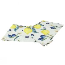 Caminho de mesa limão e azeitonas caminho de mesa verão têxtil 138×32cm