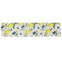 Itens Caminho de mesa limão e azeitonas caminho de mesa verão têxtil 138×32cm