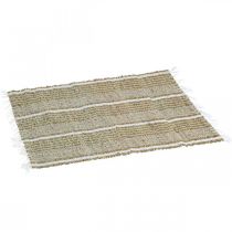 Jogo de mesa ervas marinhas natural, branco Jogo de mesa pequeno 47×33cm