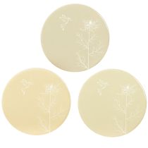 Itens Bases de Mesa Spring Bird Castanho Branco Ø11cm 6 pcs