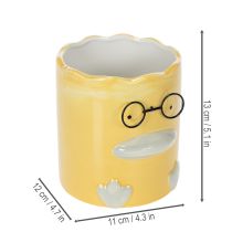 Itens Vaso cilíndrico decorativo em cerâmica em formato de pato para uma casa elegante, 13 cm, conjunto de 2 peças.