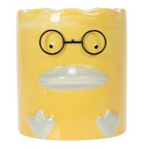 Itens Vaso decorativo cilíndrico em cerâmica em formato de pato para uma casa elegante, 13 cm, conjunto de 2 peças.