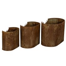 Itens Conjunto de 3 vasos de metal ovais rústicos com 24 cm em formato de veado