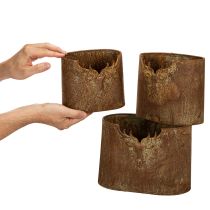 Itens Conjunto de 3 vasos de metal ovais rústicos com 24 cm em formato de veado