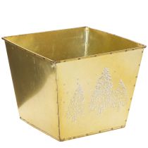 Itens Vaso de metal com motivo de pinheiro brilhante, 18 cm