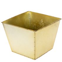Itens Vaso de metal com motivo de pinheiro brilhante, 18 cm