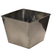 Itens Vaso quadrado de metal com motivo de pinheiro, 18 cm