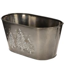 Itens Vaso oval com desenho de pinheiro em relevo, 25 cm