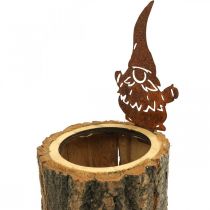Vaso de flores plantador de madeira aparência enferrujada imp H24cm