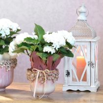 Itens Vaso Cerâmico Rosa – Elegante vaso com decoração de flores Ø16cm