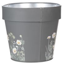 Itens Vaso de flores com delicado desenho de flores silvestres, ideal para varanda ou terraço, 15 cm, conjunto de 3 peças.