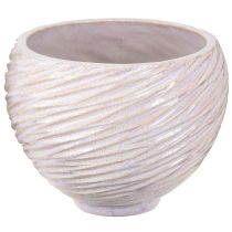 Itens Vaso de cerâmica para plantas creme-rosa – Vaso decorativo moderno com padrão de ranhuras Ø15cm 2 peças
