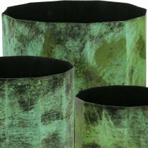 Floreira vaso de metal verde Ø26cm/20cm/16cm conjunto de 3