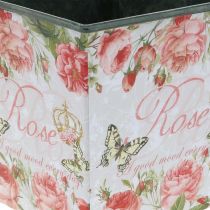 Floreira vintage, vaso decorativo, floreira rosas A13cm L13,5cm