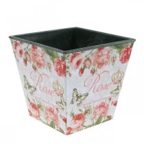 Floreira vintage, vaso decorativo, floreira rosas A13cm L13,5cm