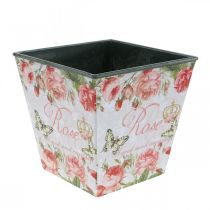 Itens Floreira vintage, vaso decorativo, floreira rosas A13cm L13,5cm