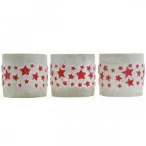 Itens Padrão de estrela de decoração de cerâmica, plantador, aparência de concreto, decoração do Advento Ø10,5 cm H9,5 cm 3 unidades