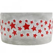 Itens Vaso para o Advento, vaso com estrelas, decoração em concreto Ø20cm Alt.11cm