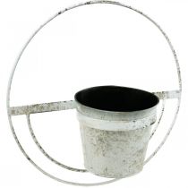 Itens Vaso de flores decoração de parede chique gasto metal branco com suspensão Ø37cm