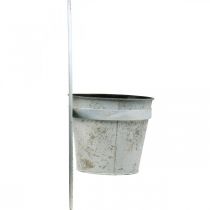 Itens Vaso de flores decoração de parede chique gasto metal branco com suspensão Ø37cm