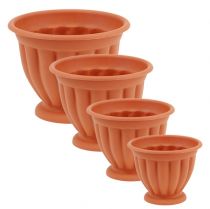 Itens Pote com pé plástico terracota Ø 15cm - 21cm, 1 un.