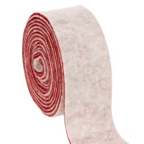 Itens Dobradiça de vaso bicolor feita de 100% lã, com fita decorativa de feltro nas cores branca e vermelha, 7,5 cm de largura e 5 m de comprimento.
