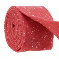 Fita de feltro vermelha com bolinhas, fita deco, fita adesiva, feltro de lã vermelho claro, branco 15cm 5m