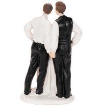 Itens Topo de bolo representando um casal masculino com um bolo, 16,5 cm