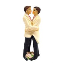 Casal masculino com figura de bolo 12,5 cm