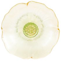 Itens Prato decorativo de vidro com pé, com desenho floral, ideal para apresentações festivas, 15 cm