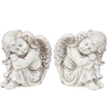 Itens Figura decorativa de anjo de luto sentado creme 6,5×5×7,5cm 2 peças