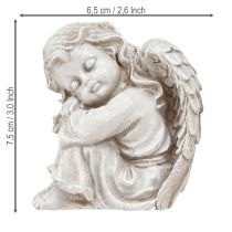 Itens Figura decorativa de anjo de luto sentado creme 6,5×5×7,5cm 2 peças