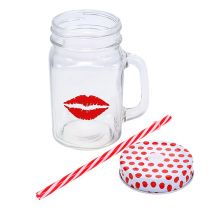 Itens Copo de bebida com tampa e alça Ø7cm Alt.13,5cm