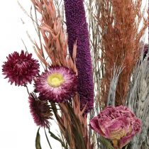 Itens Flores secas Bouquet de flores do prado rosa e cereais 70-75cm