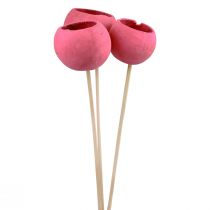 Itens Copos de sino decorativos de flores secas em uma haste rosa 42 cm 3 unidades